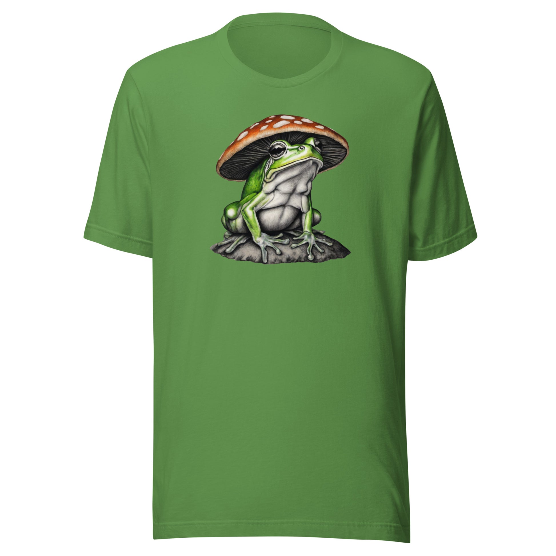 Frog in Shroom Cap Men's Graphic Tee Leaf