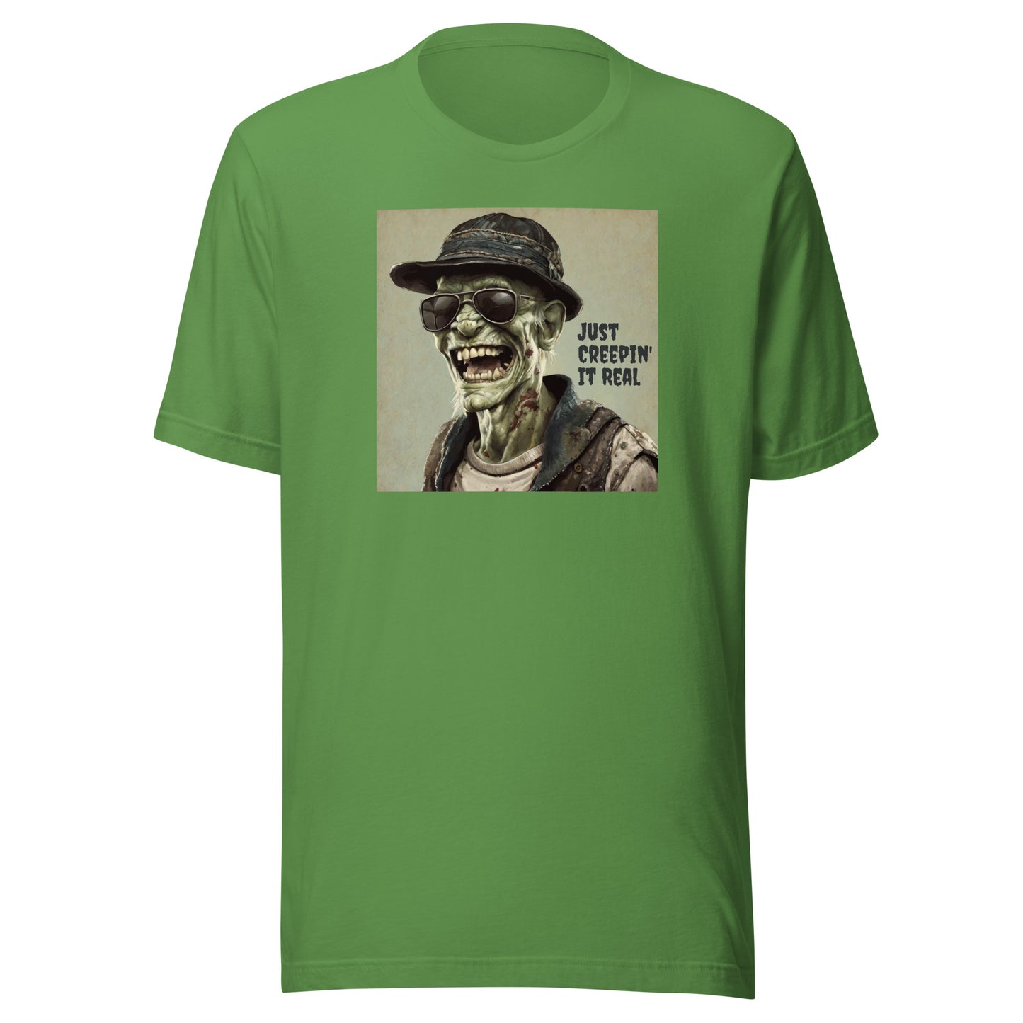 Just Creepin' It Real Men's Zombie T-Shirt for Halloween Leaf