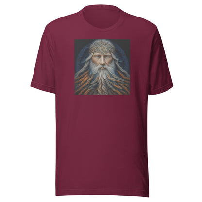 Bearded Wizard Men's Fantasy T-Shirt Maroon