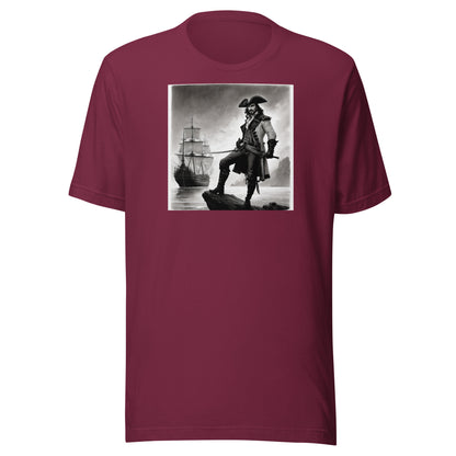 Captain Hook on the High Seas Men's Fairy Tale T-Shirt Maroon