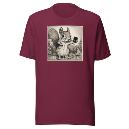 Squirrel Influencer Men's Funny T-Shirt Maroon