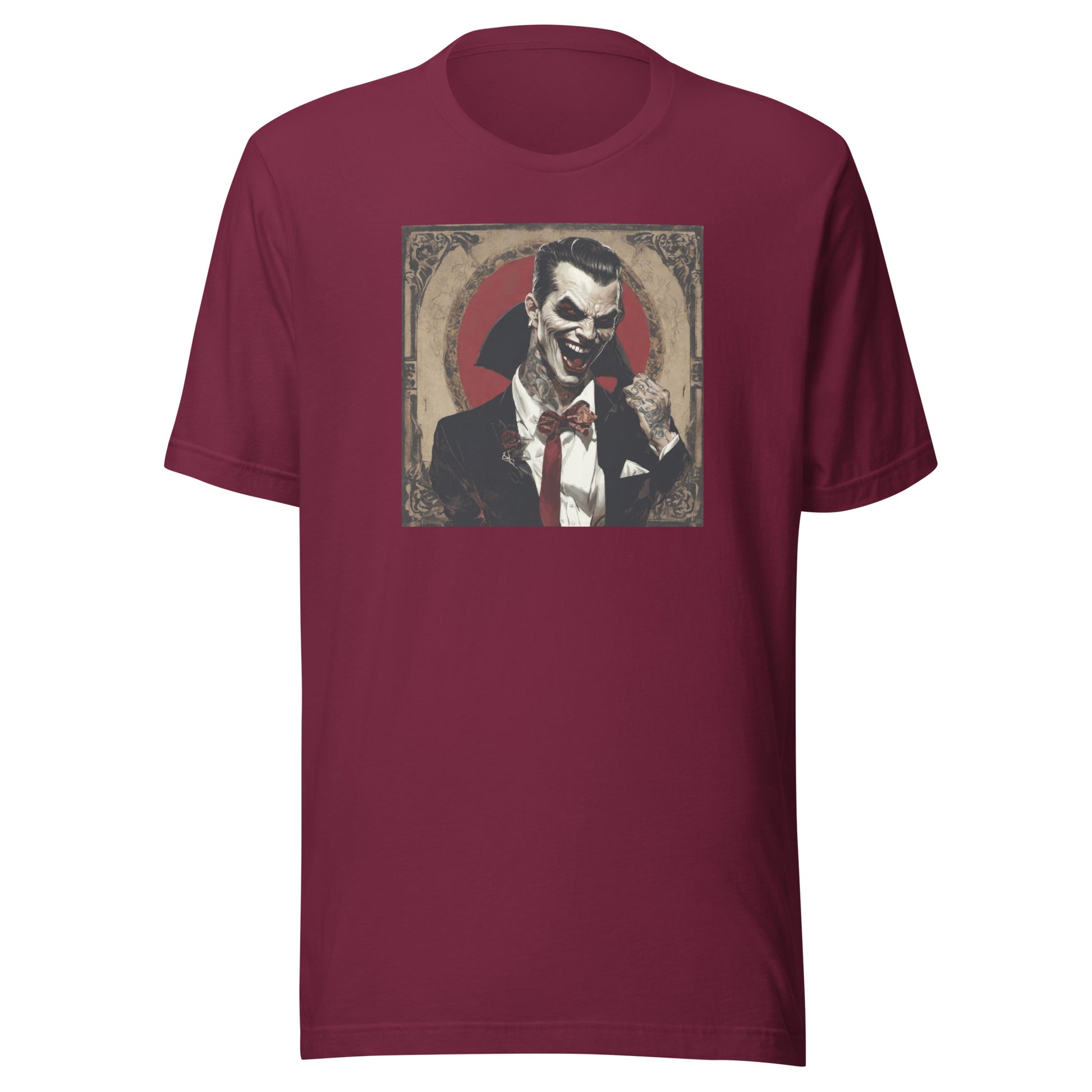 Psyched Vampire Men's Graphic Tee Maroon