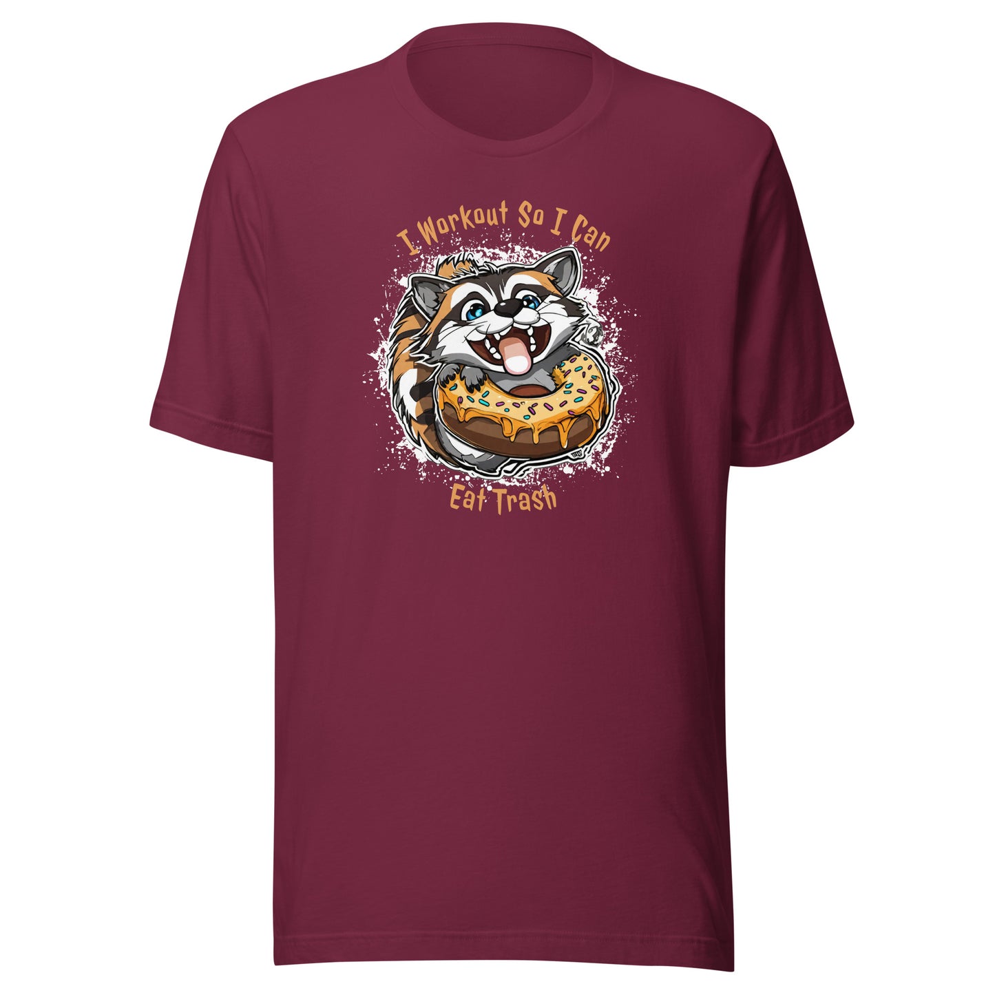 Raccoon Workout Men's Funny T-Shirt Maroon