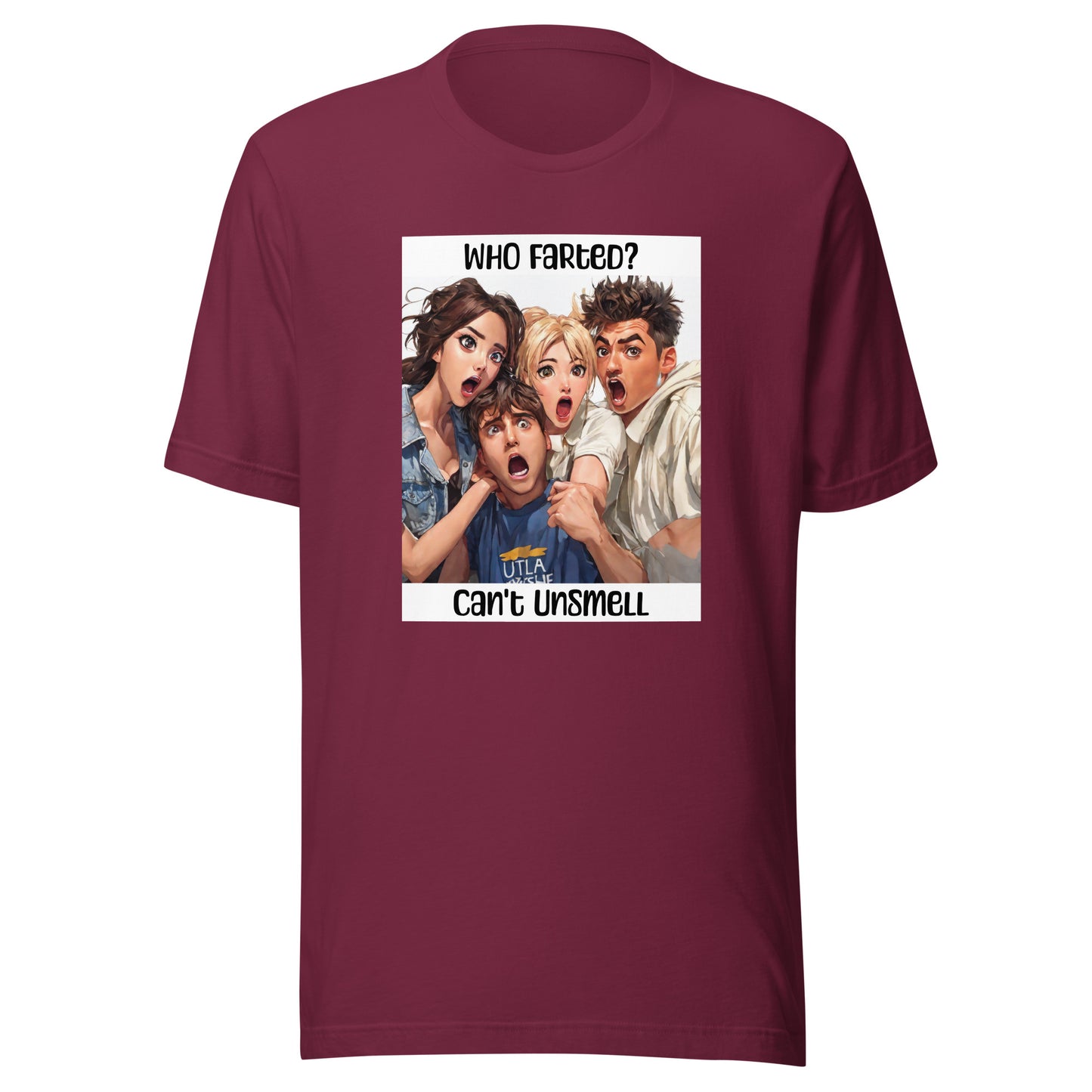 Who Farted Men's Funny T-Shirt Maroon