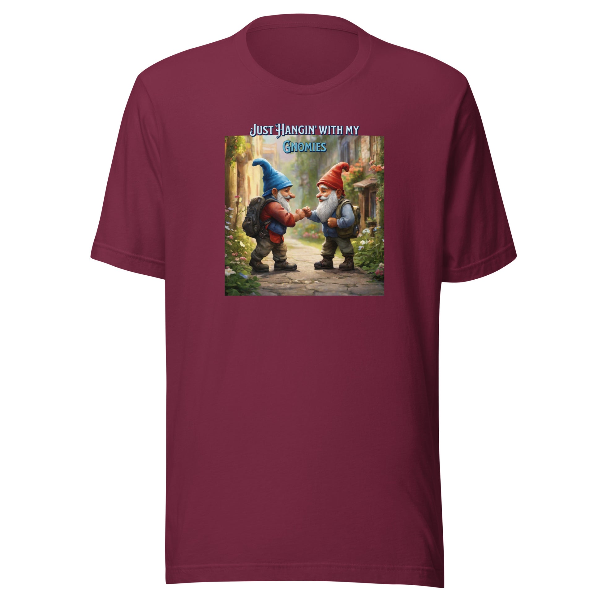 Just Hangin' with my Gnomies Men's Funny T-Shirt Maroon