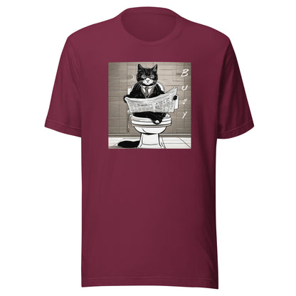 Busy Cat Men's Funny T-Shirt Maroon