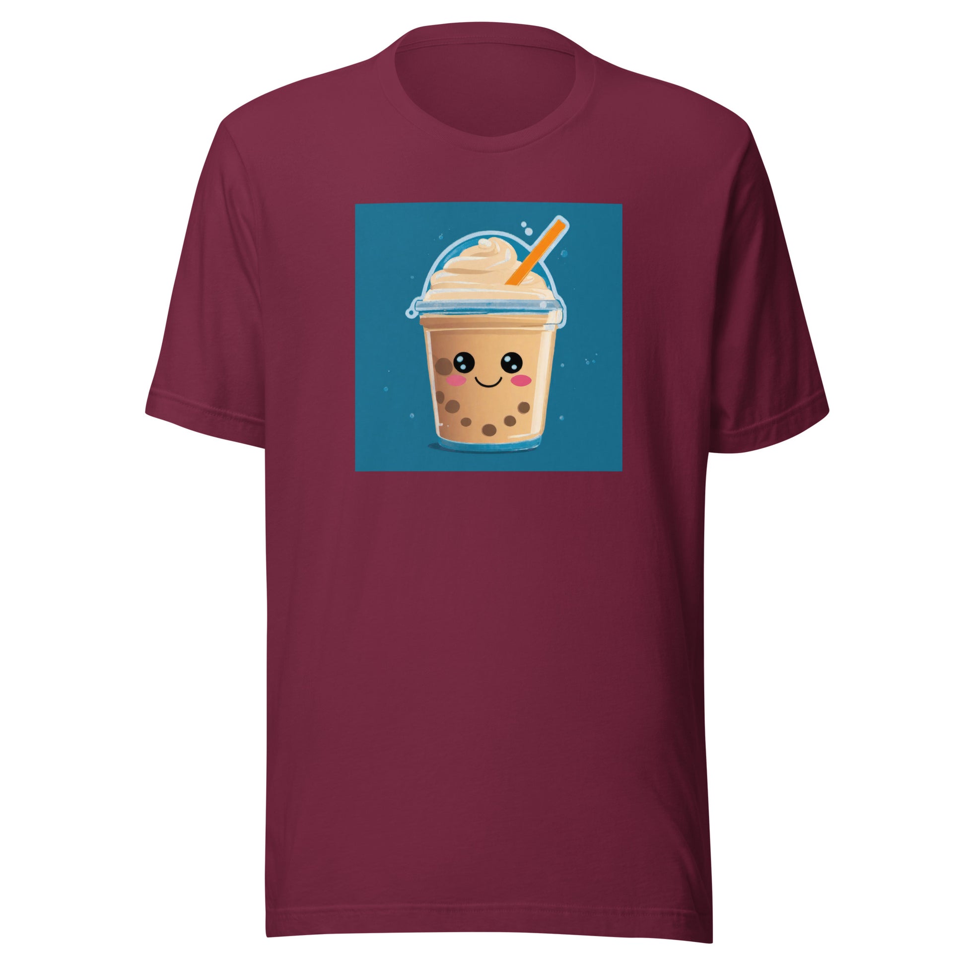 Boba Bubble Milk Tea Men's Funny T-Shirt Maroon