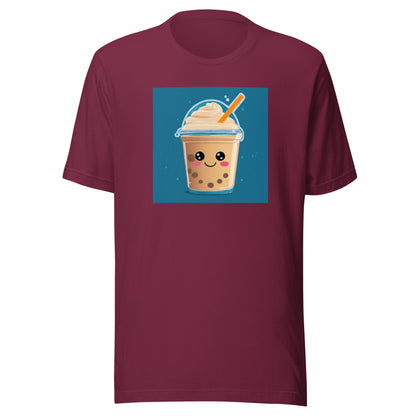 Boba Bubble Milk Tea Men's Funny T-Shirt Maroon