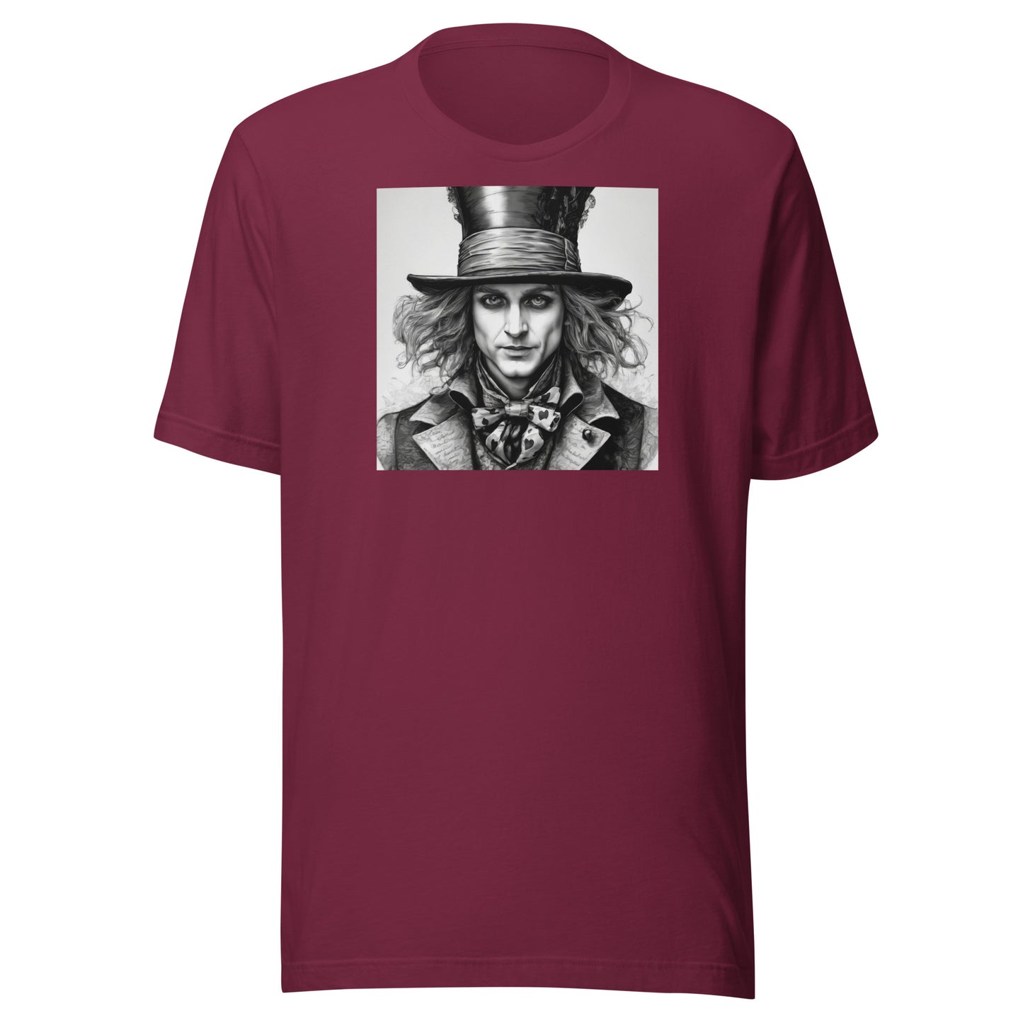 Serenely Eccentric Mad Hatter Men's T-Shirt Maroon