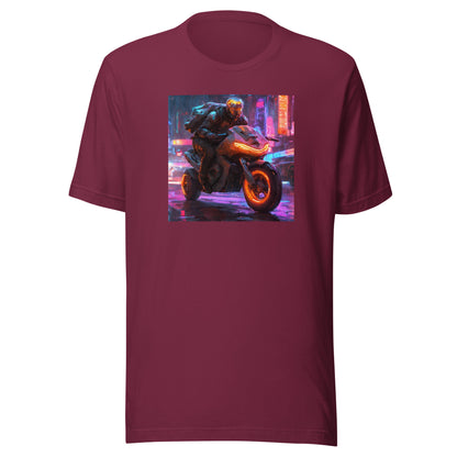 Cyberpunk Motorcycle Men's T-Shirt Maroon