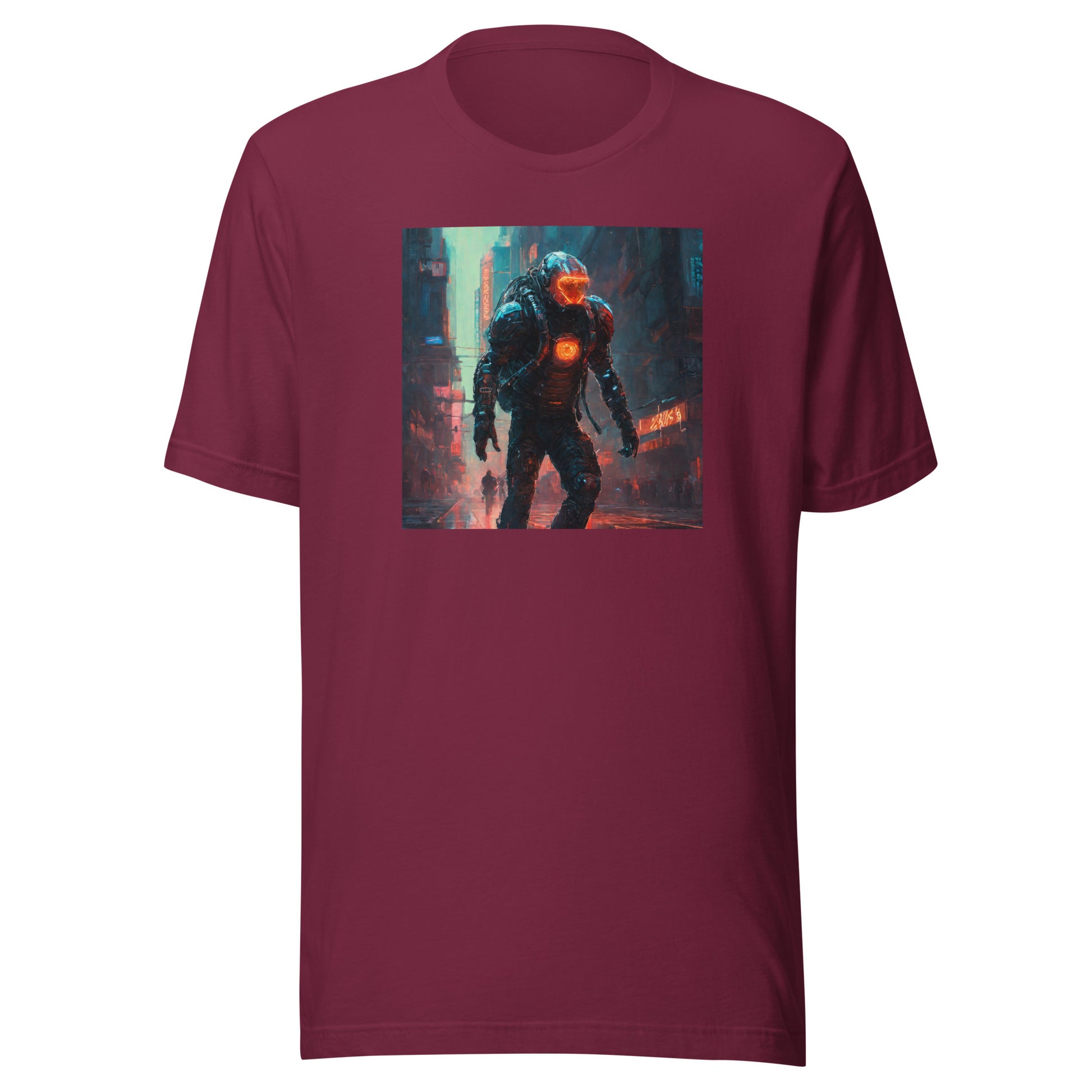 Futuristic Space Suit Men's Sci-Fi T-Shirt Maroon