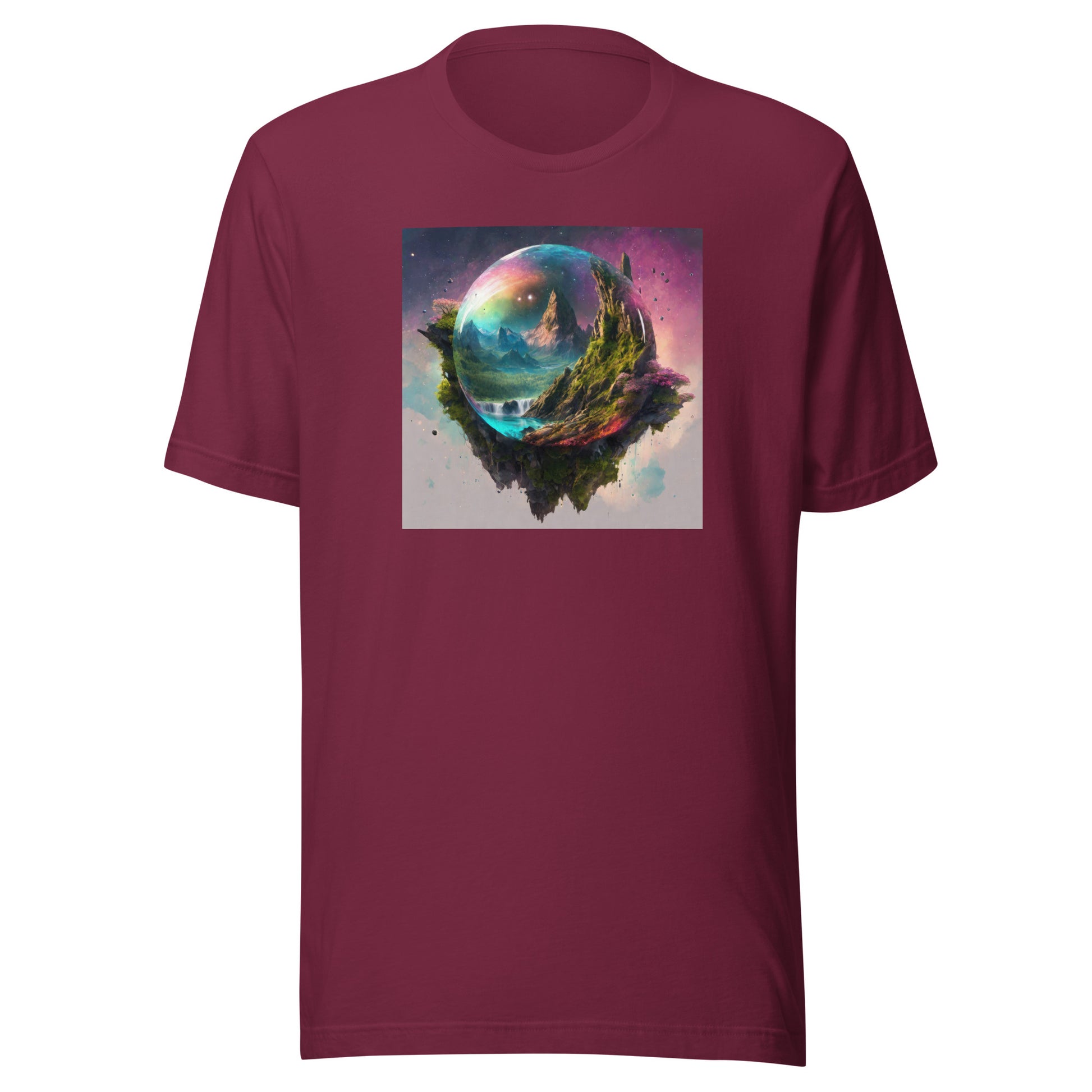 Bubble in Space Men's Sci-Fi T-Shirt Maroon