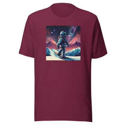 Snowboarding Astronaut Men's T-Shirt Maroon