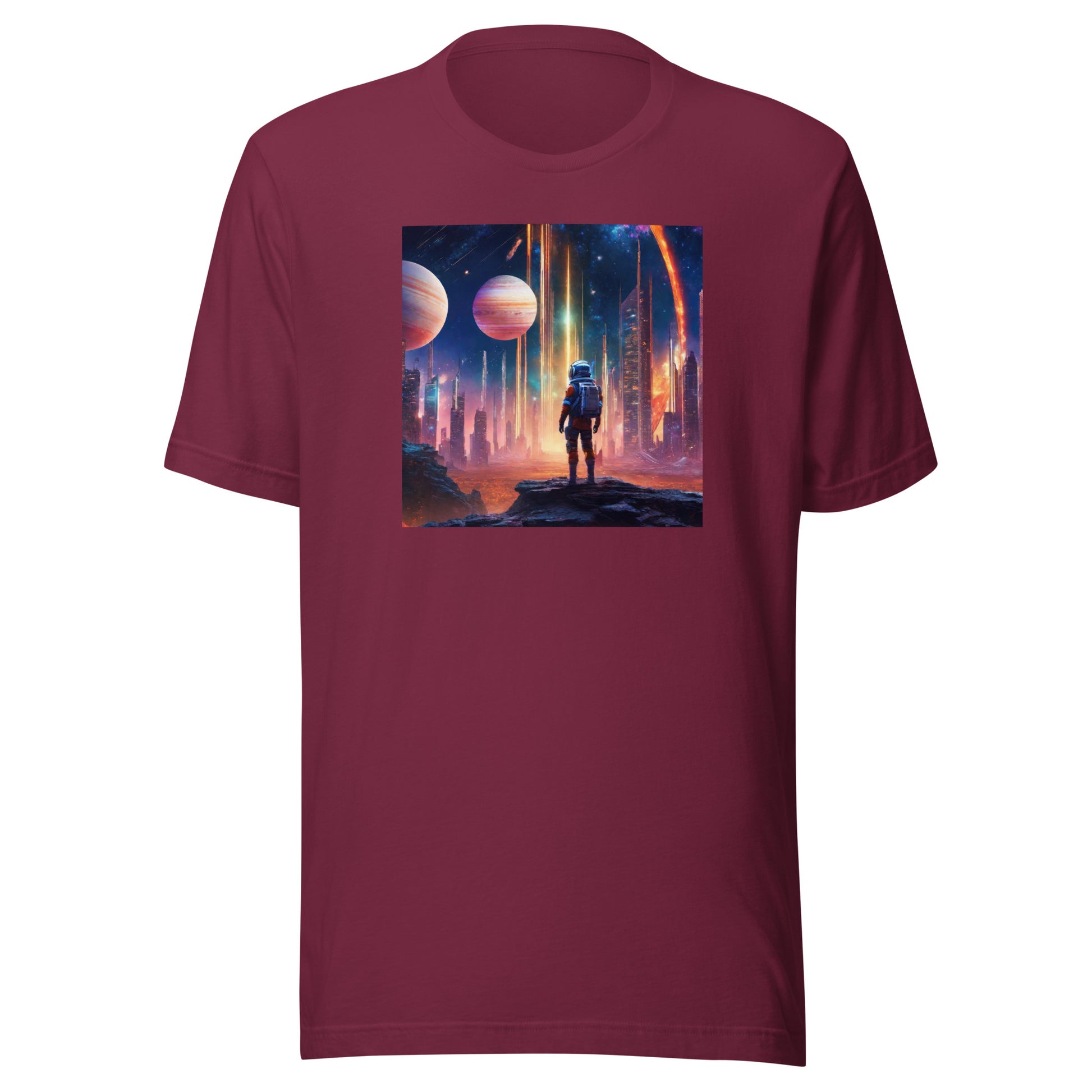 Space Explorer Dreamscape Men's T-Shirt Maroon