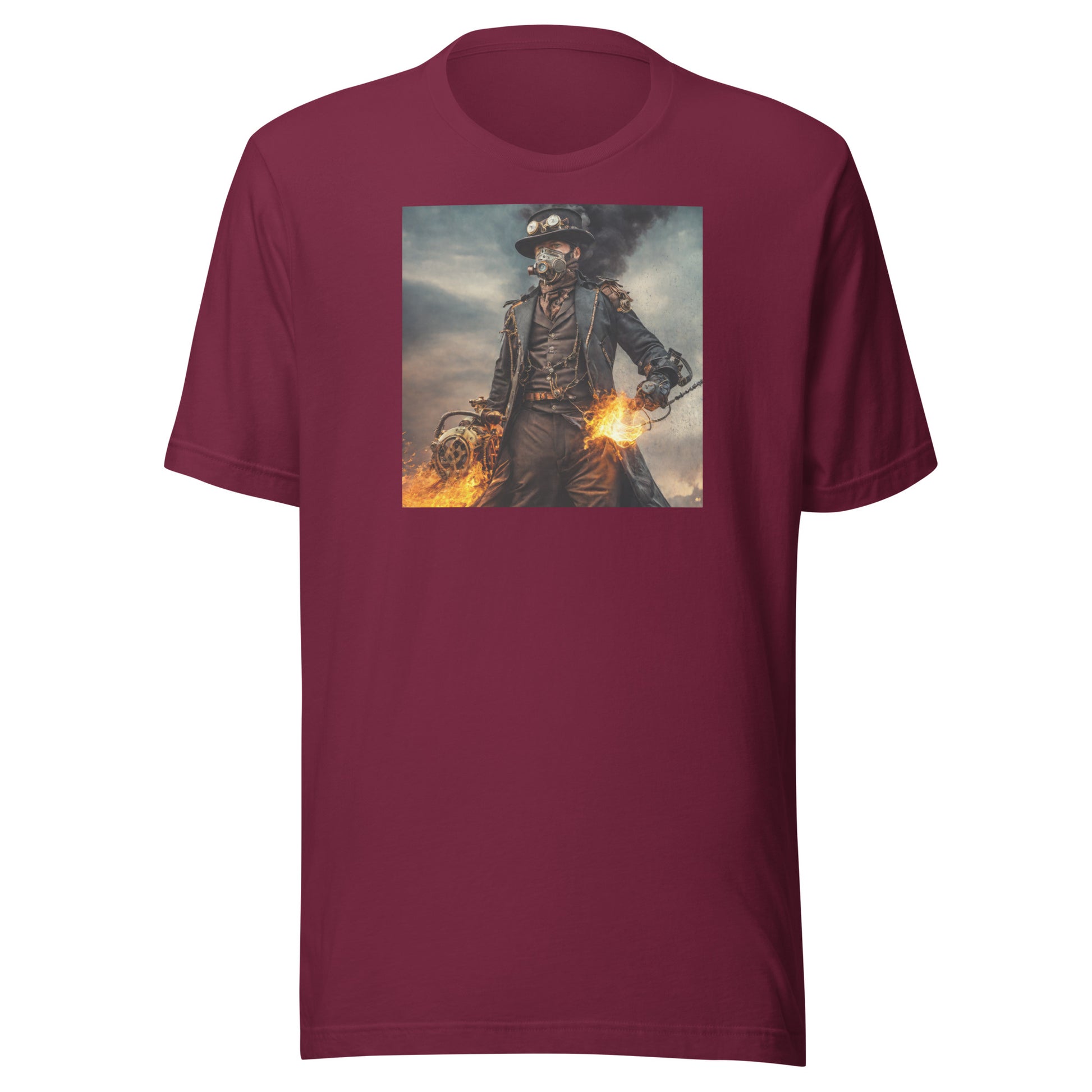 Dapper Pyro Men's Steampunk T-Shirt Maroon