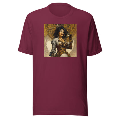 Steampunk Cowgirl Men's T-Shirt Maroon