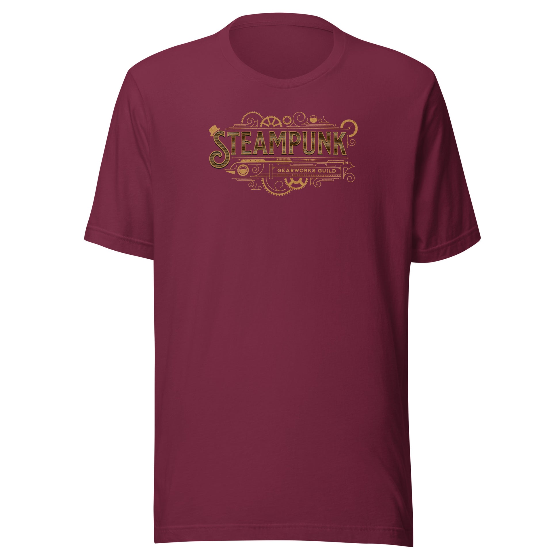 Steampunk Gearworks Guild Men's Graphic Tee Maroon