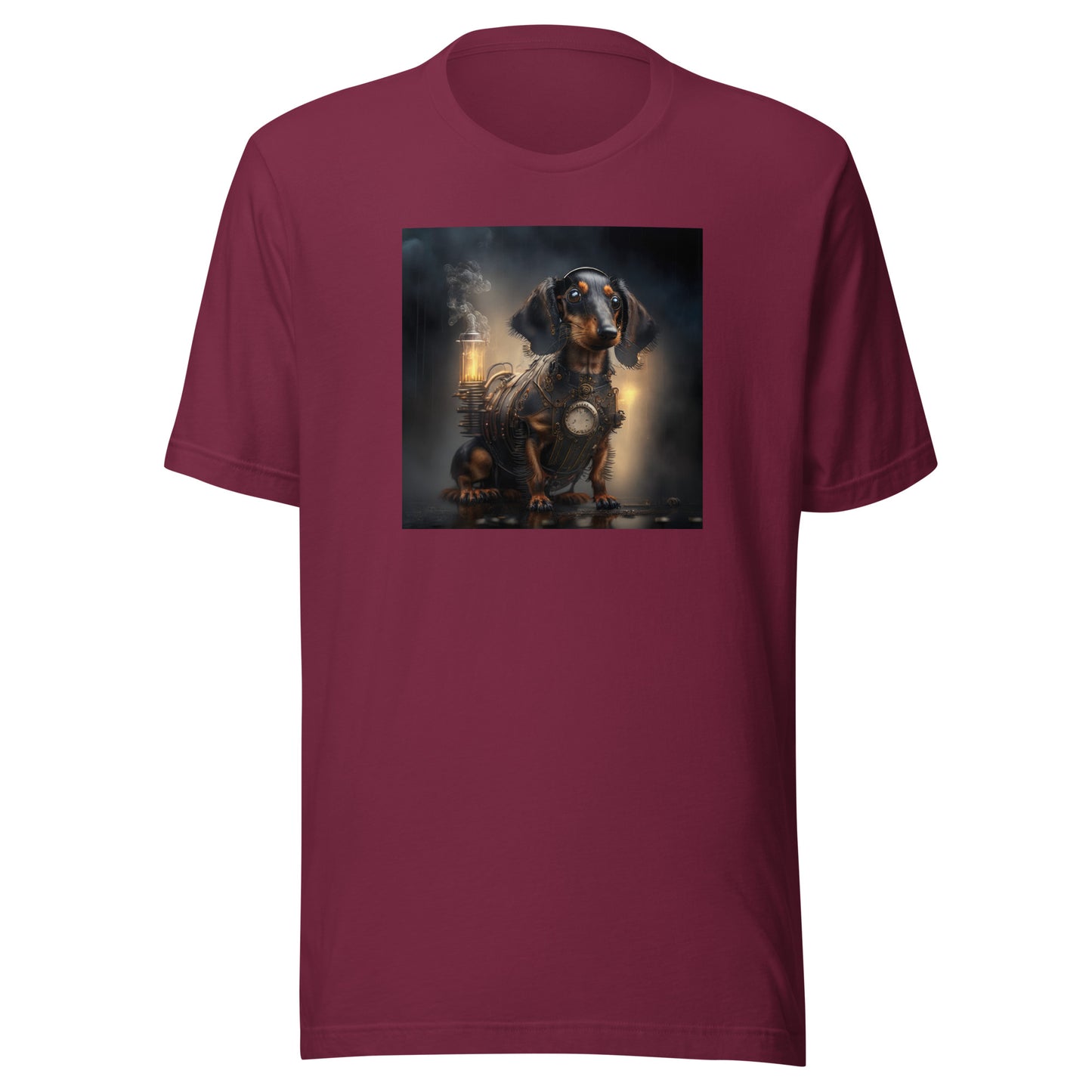 Pump Powered Pooch Men's Steampunk T-Shirt Maroon