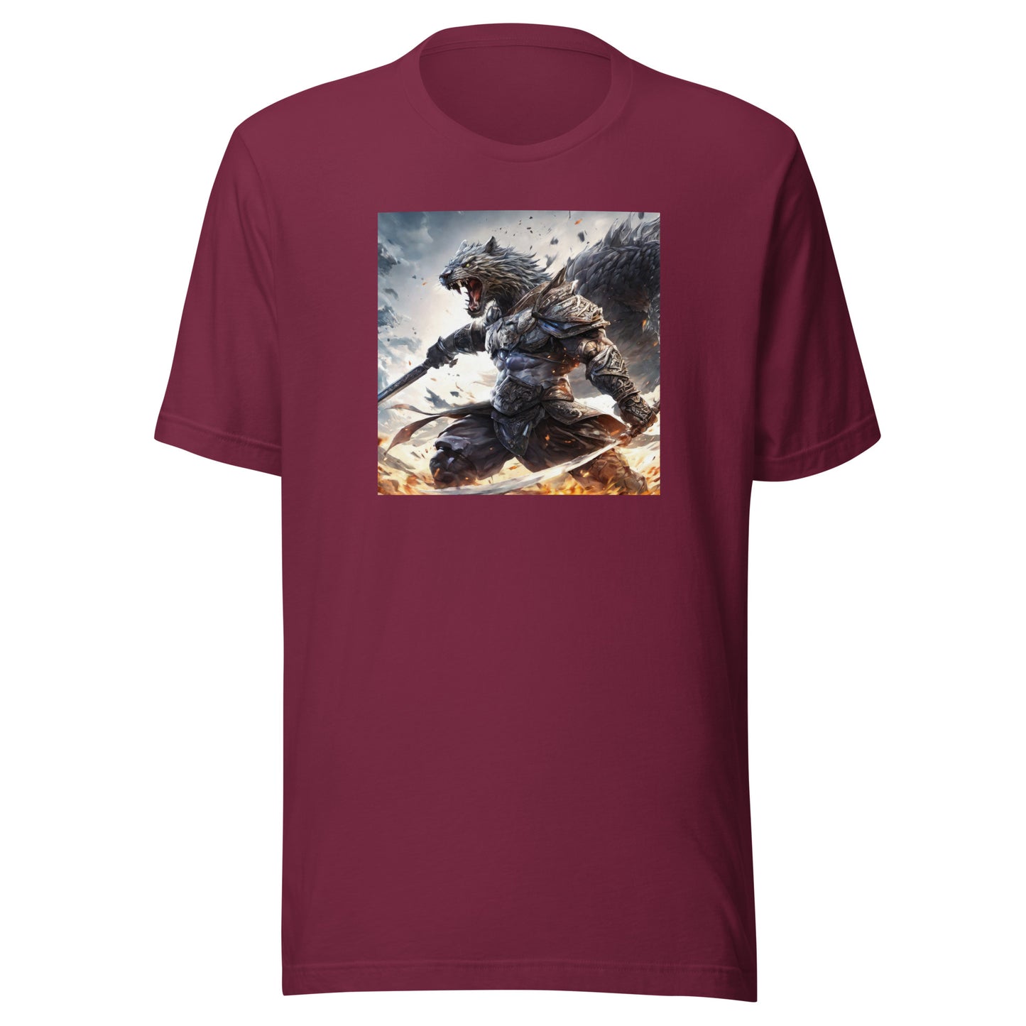 Raging Savage Men's Anime T-Shirt Maroon