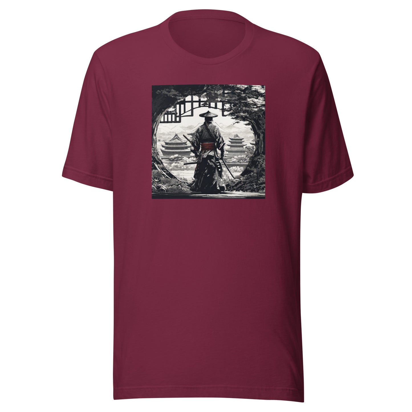 Stoic Samurai Men's Anime Graphic Tee Maroon