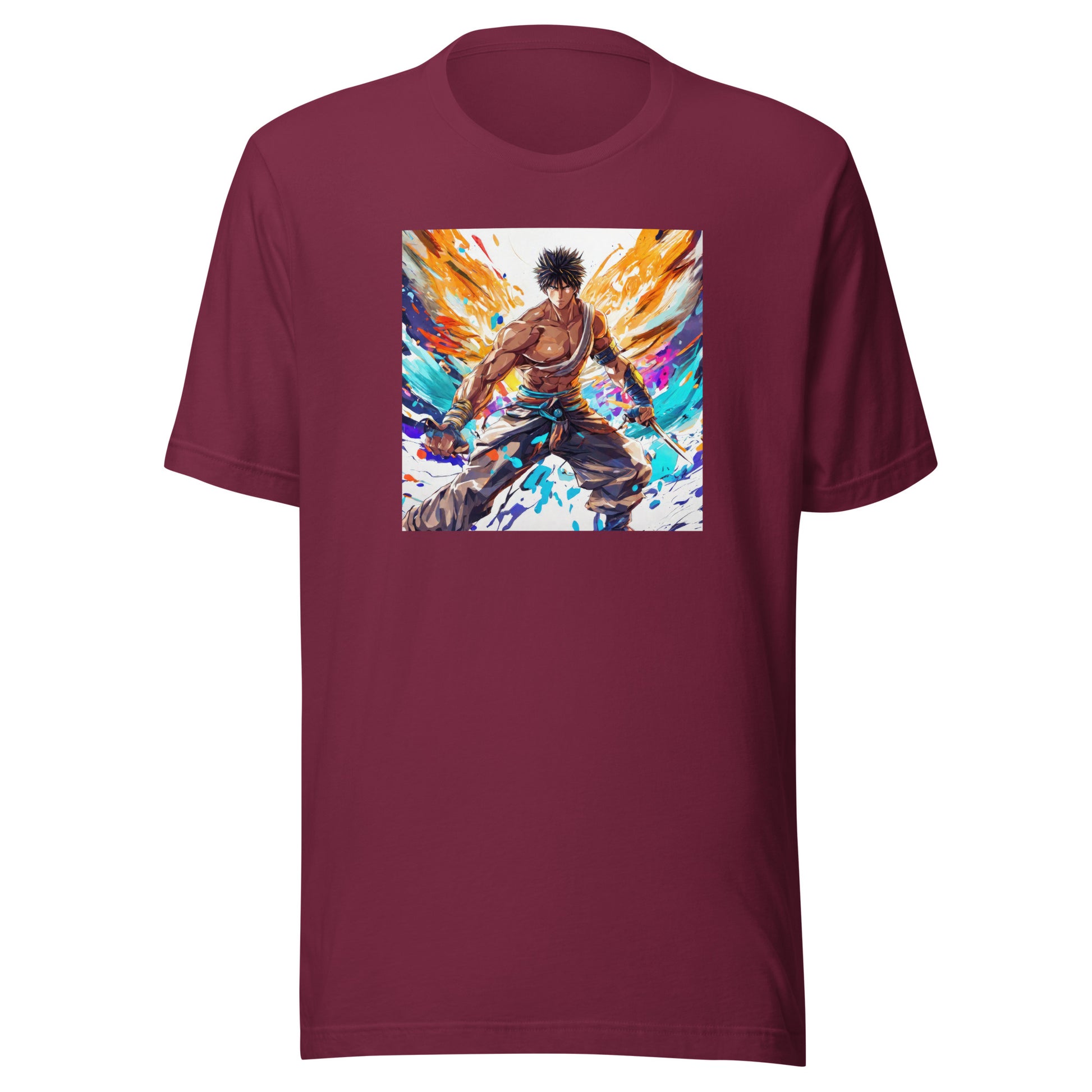 Vivid Avenger Men's Anime T-Shirt Maroon