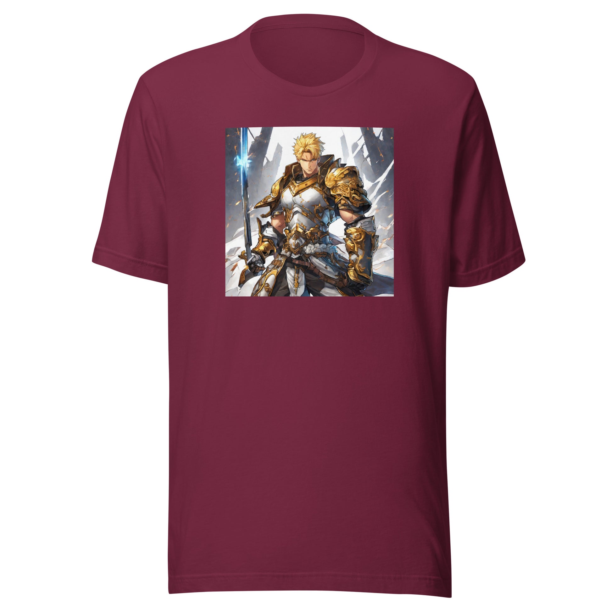 Gold-Clad Champion Men's Anime T-Shirt Maroon