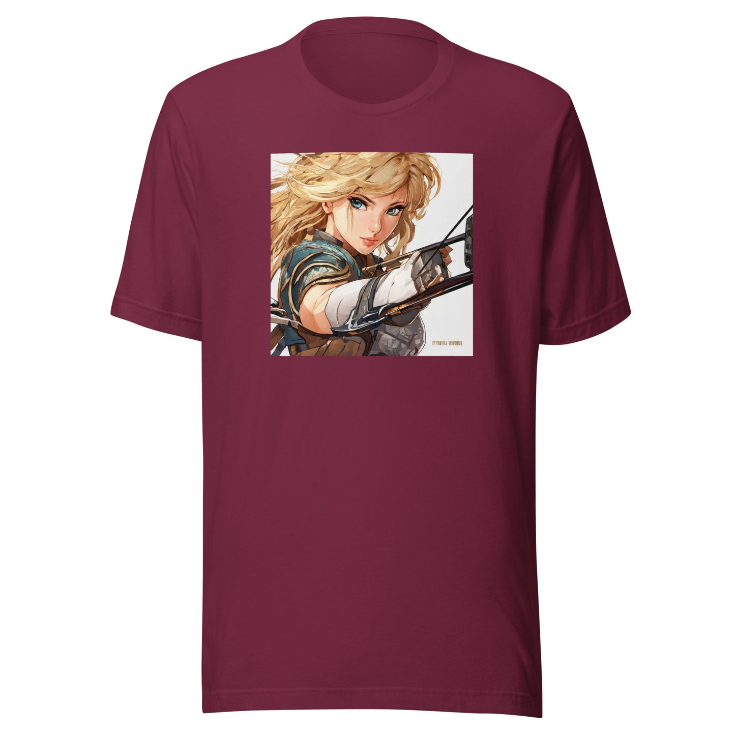 Fierce Shieldmaiden Men's Anime T-Shirt Maroon