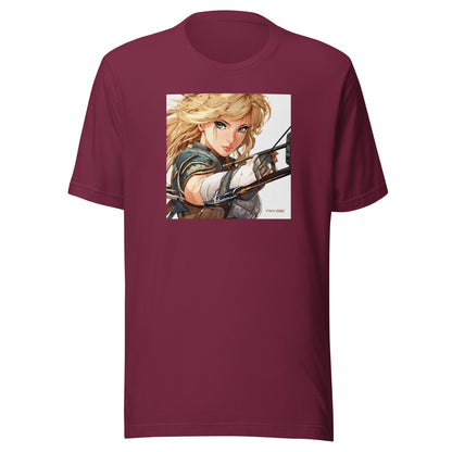 Fierce Shieldmaiden Men's Anime T-Shirt Maroon