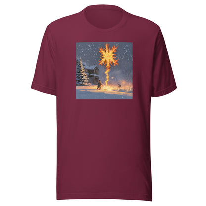 Fire from Ice Snowflake Men's Anime T-Shirt Maroon