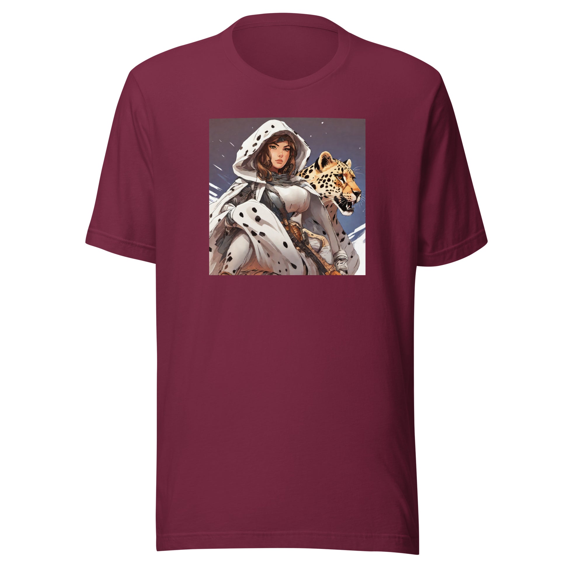 Leopard Queen Men's Anime T-Shirt Maroon