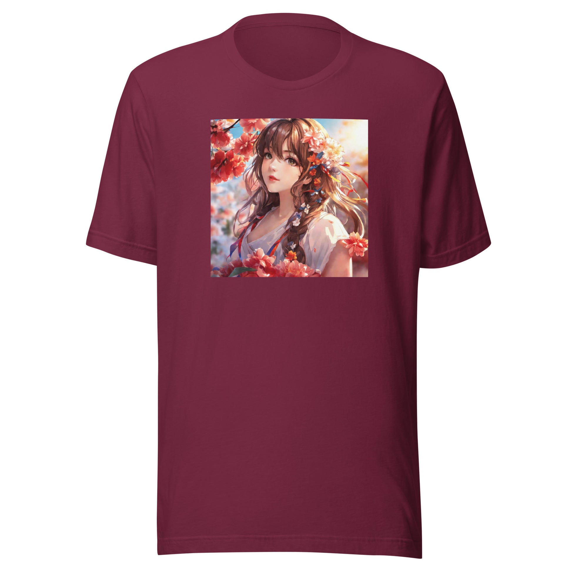 Graceful & Lovely Men's Anime T-Shirt Maroon