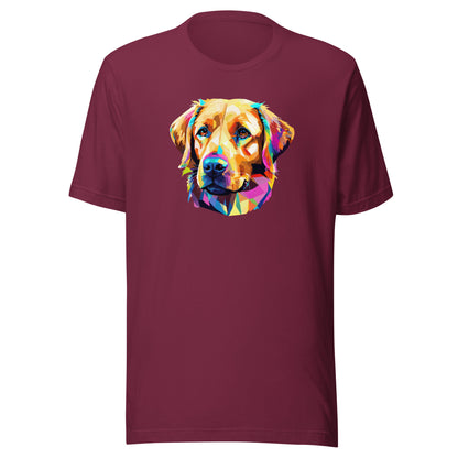 Geometric Golden Lab Men's Graphic Tee Maroon