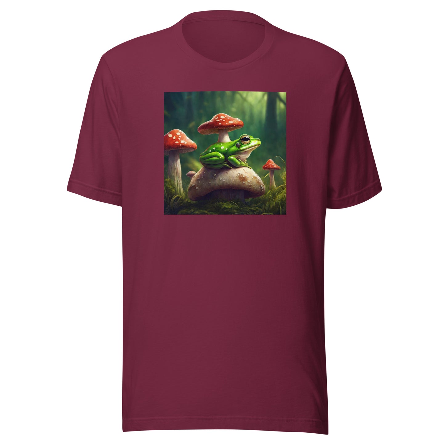 Frog & Shrooms Men's Animal T-Shirt Maroon