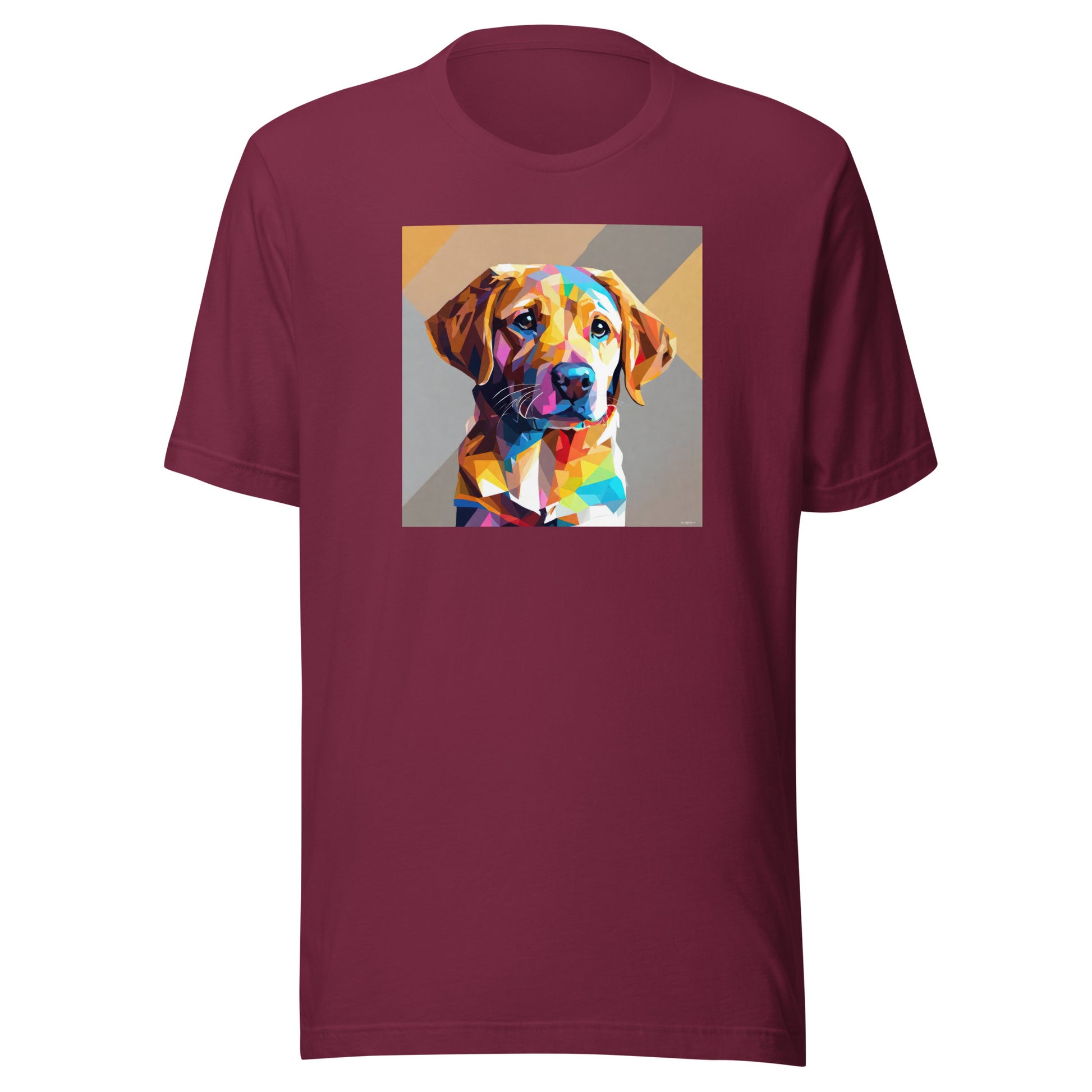 Geometric Dog Men's T-Shirt Maroon