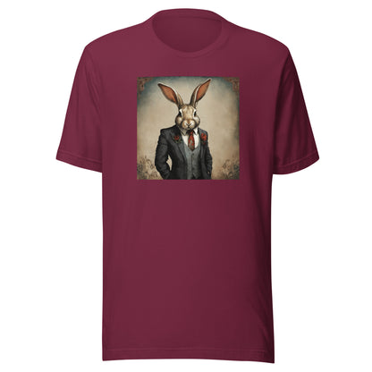 Regal Rabbit Men's Animal T-Shirt Maroon