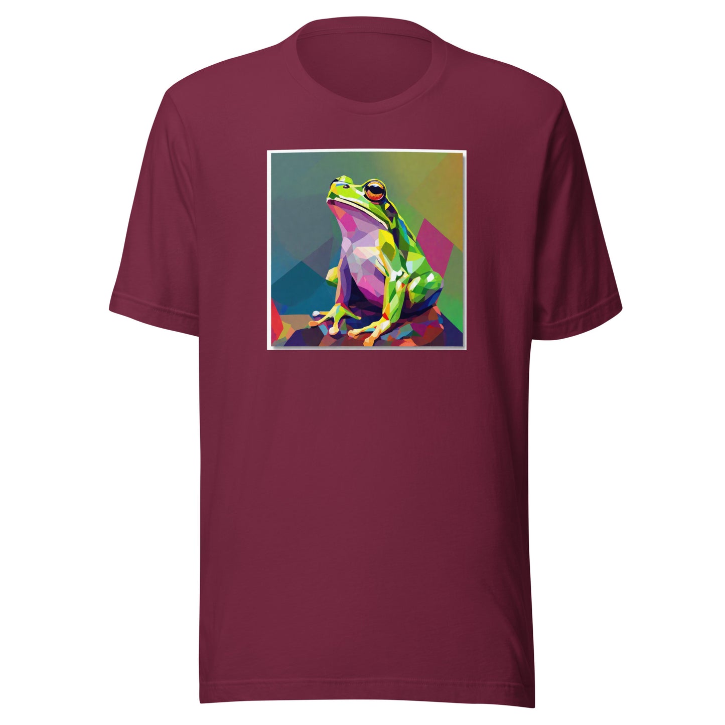 Geometric Frog Men's T-Shirt Maroon