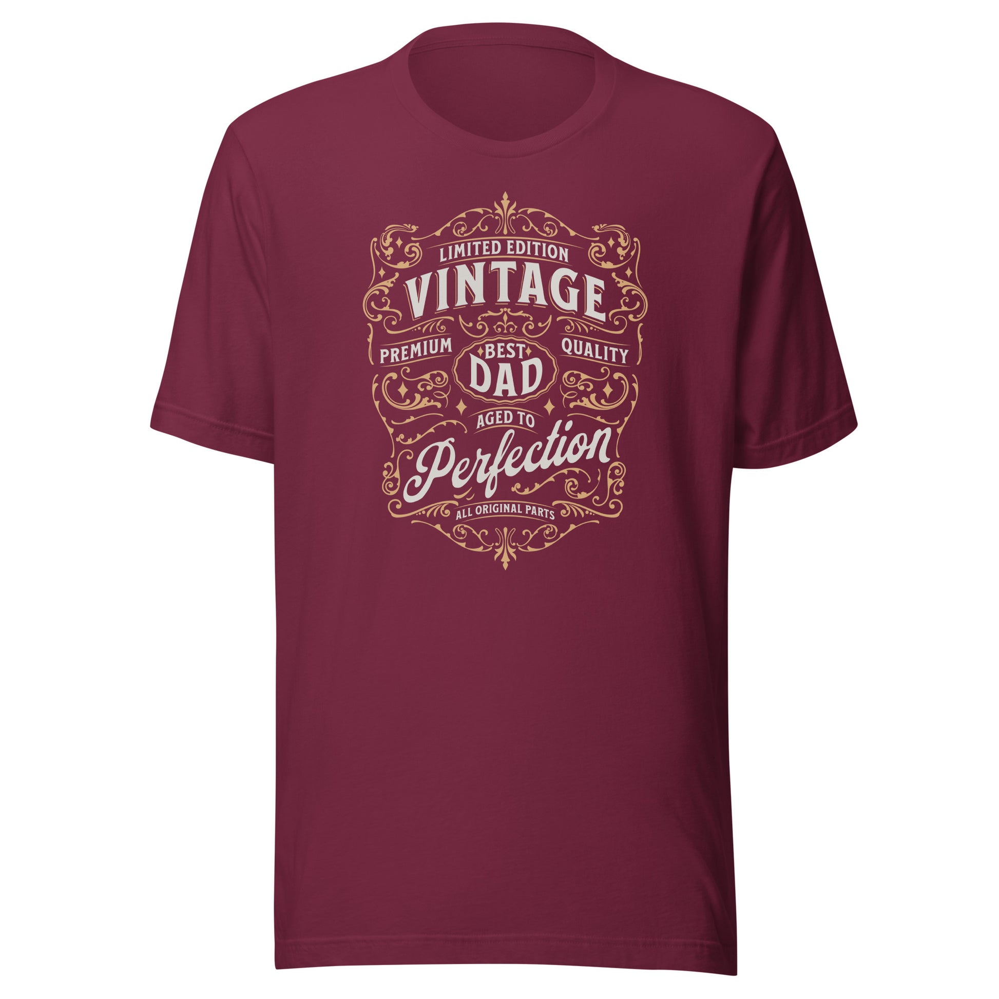 Vintage Dad Aged to Perfection T-Shirt Maroon