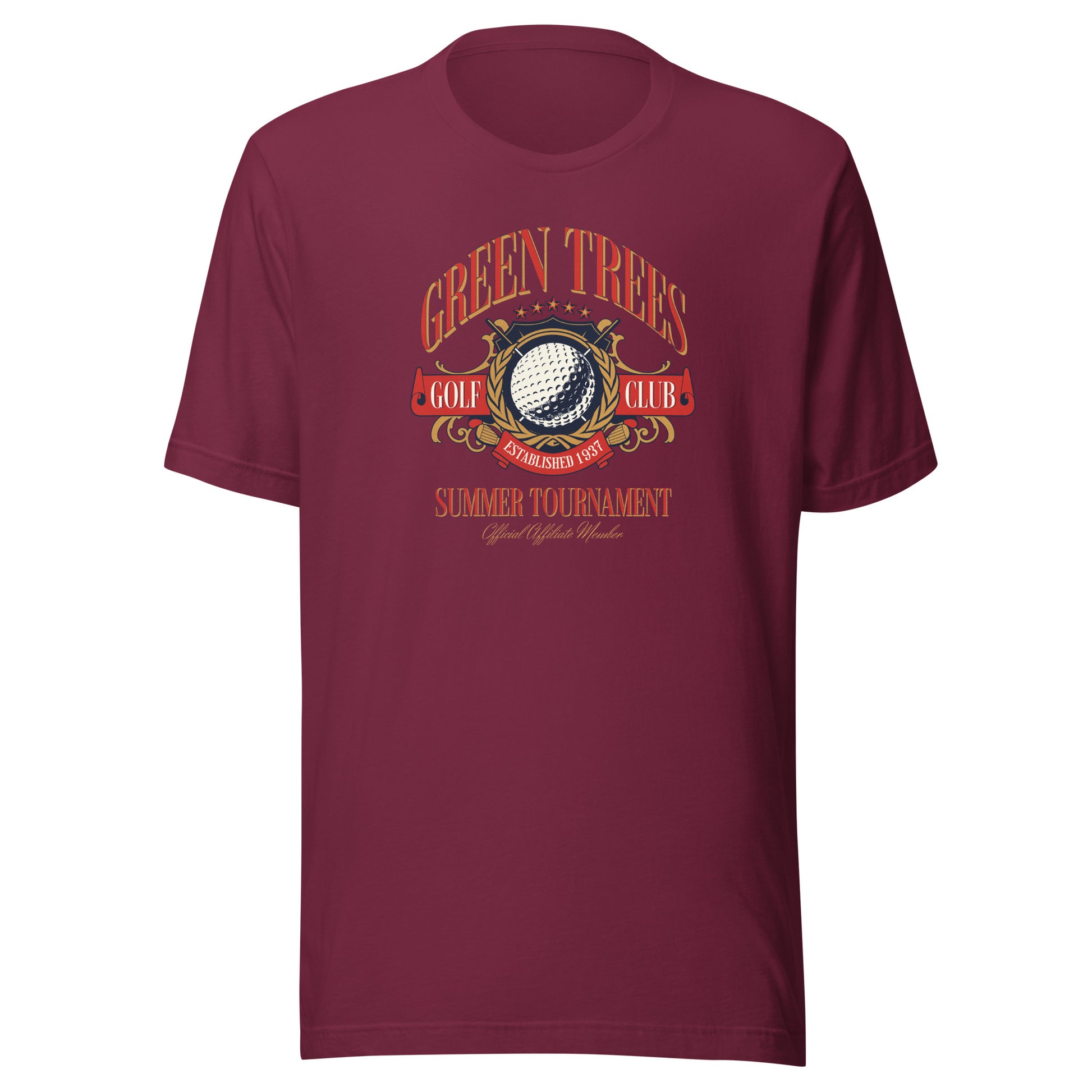 Green Trees Golf Club Shirt for Dad Maroon