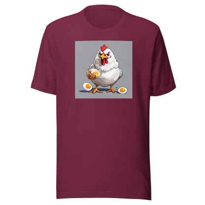 Cannibalistic Chicken Men's Funny T- Shirt Maroon