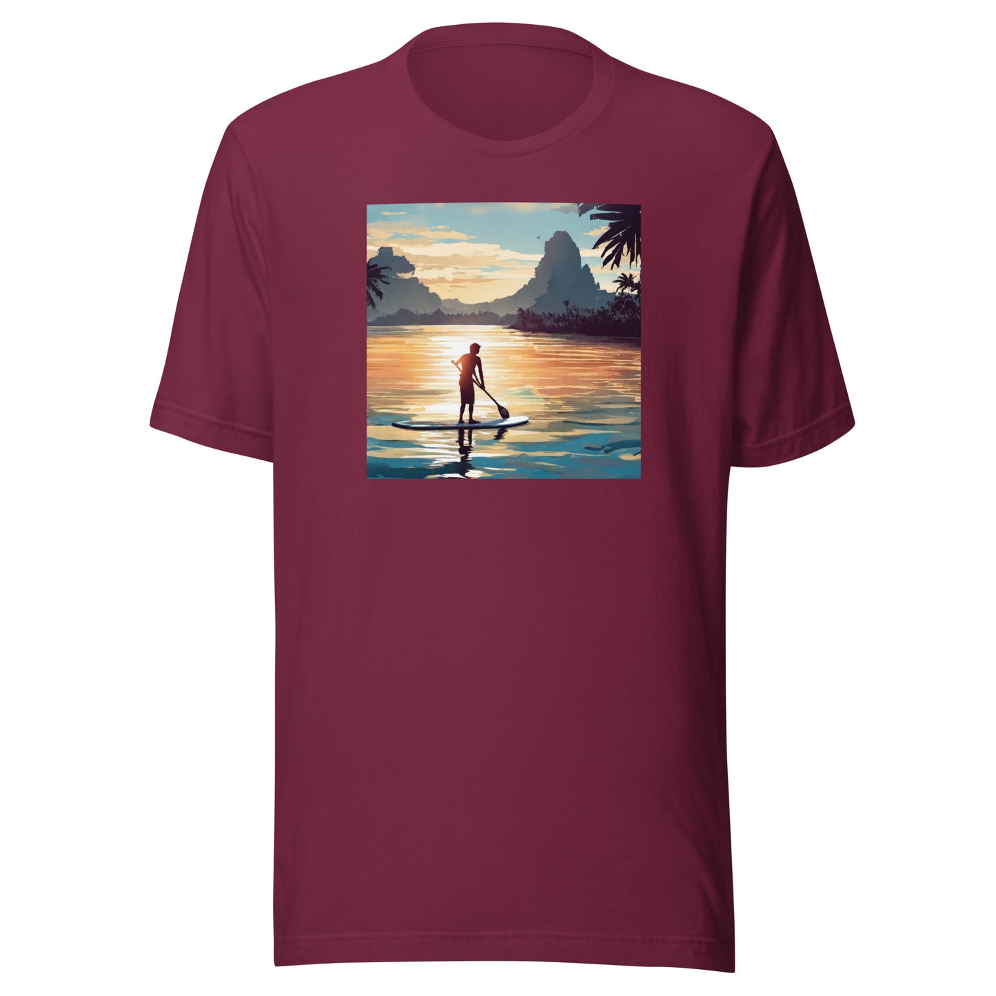 Paddleboarding Paradise Men's T-Shirt Maroon