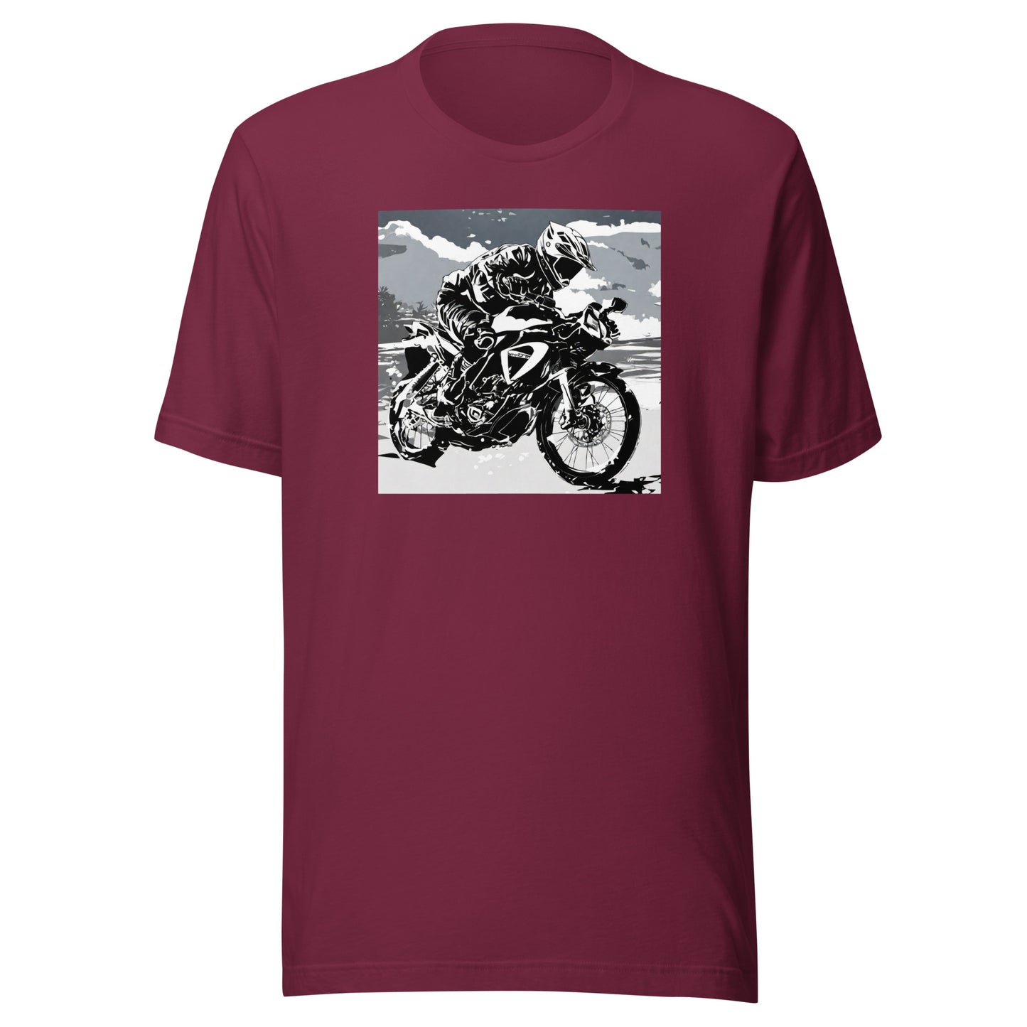 Dirt Bike Racer Men's T-Shirt Maroon