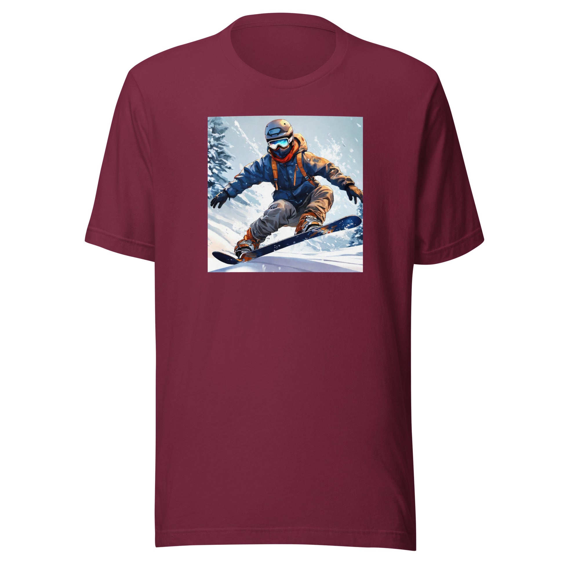 Men's Snowboarding T-Shirt Maroon