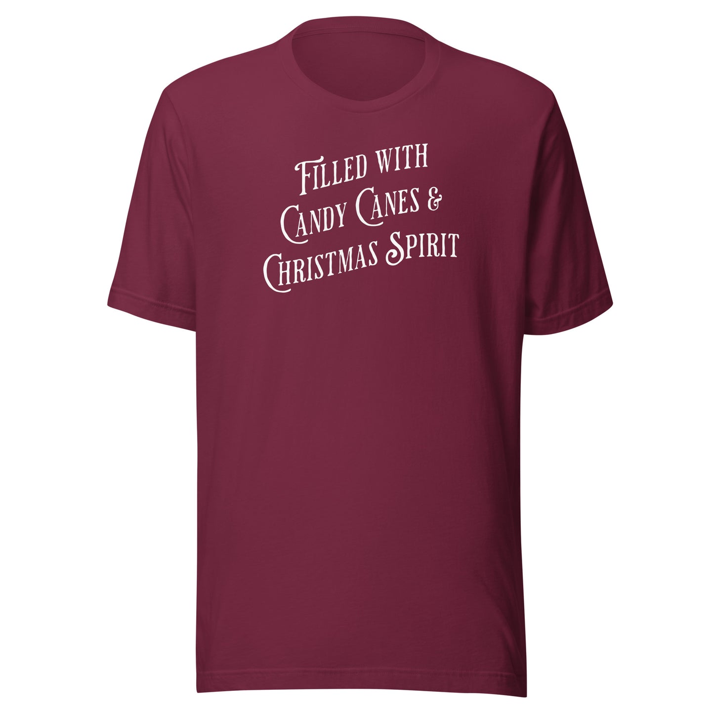 Filled with Candy Canes & Christmas Spirit Men's T-Shirt Maroon