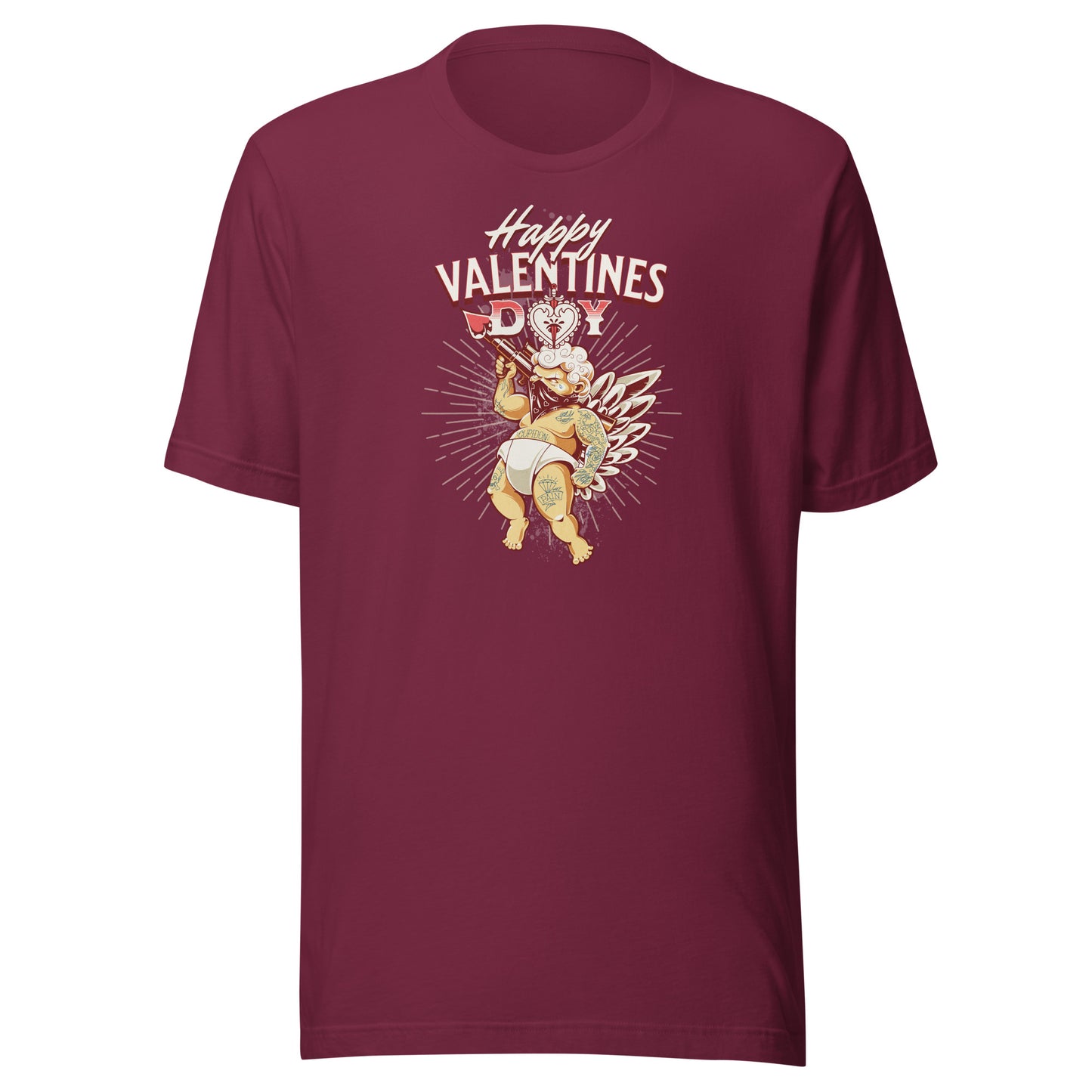 Inked Cupid Men's Valentine's Day T-Shirt Maroon