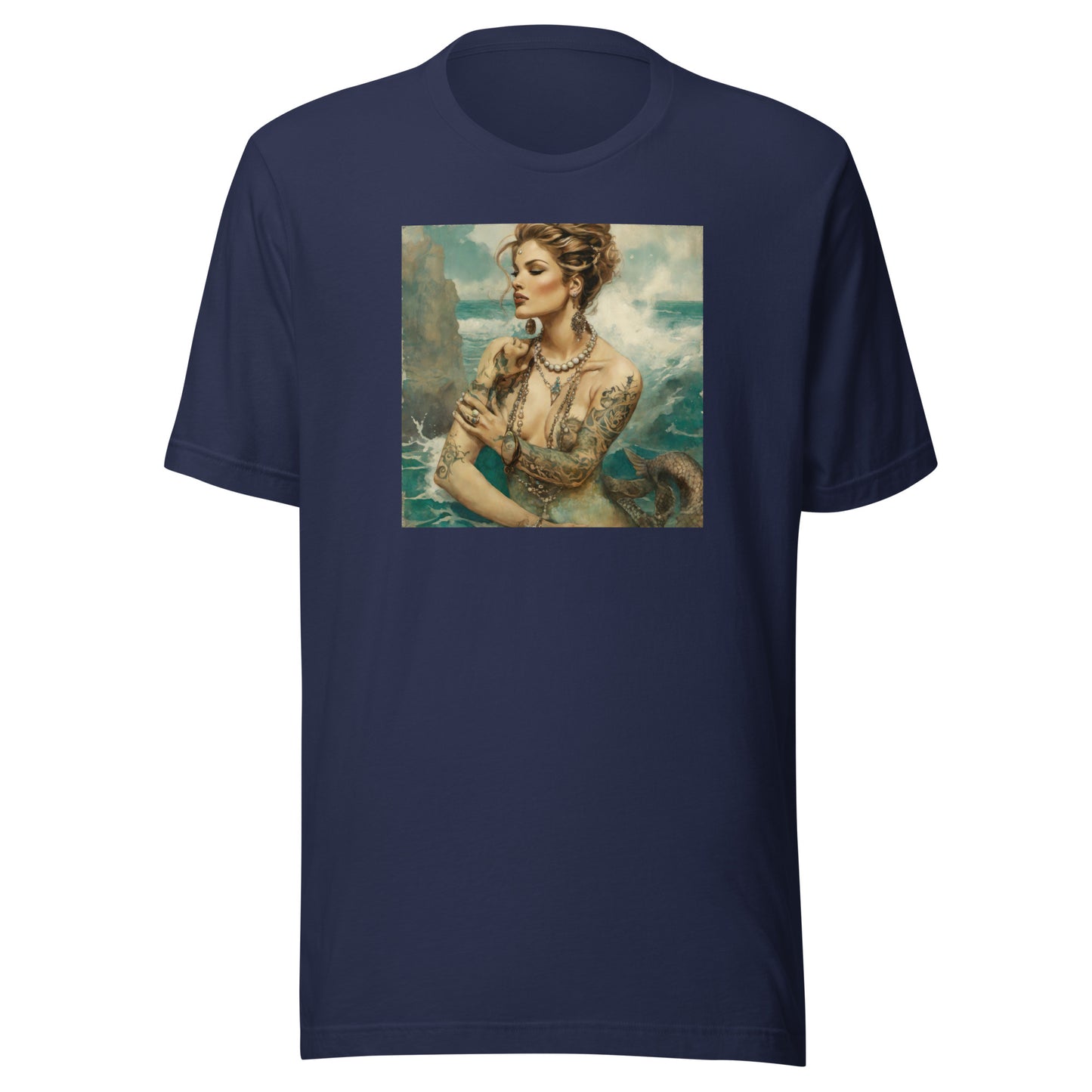 Mermaid with Tattoos Men's T-Shirt Navy