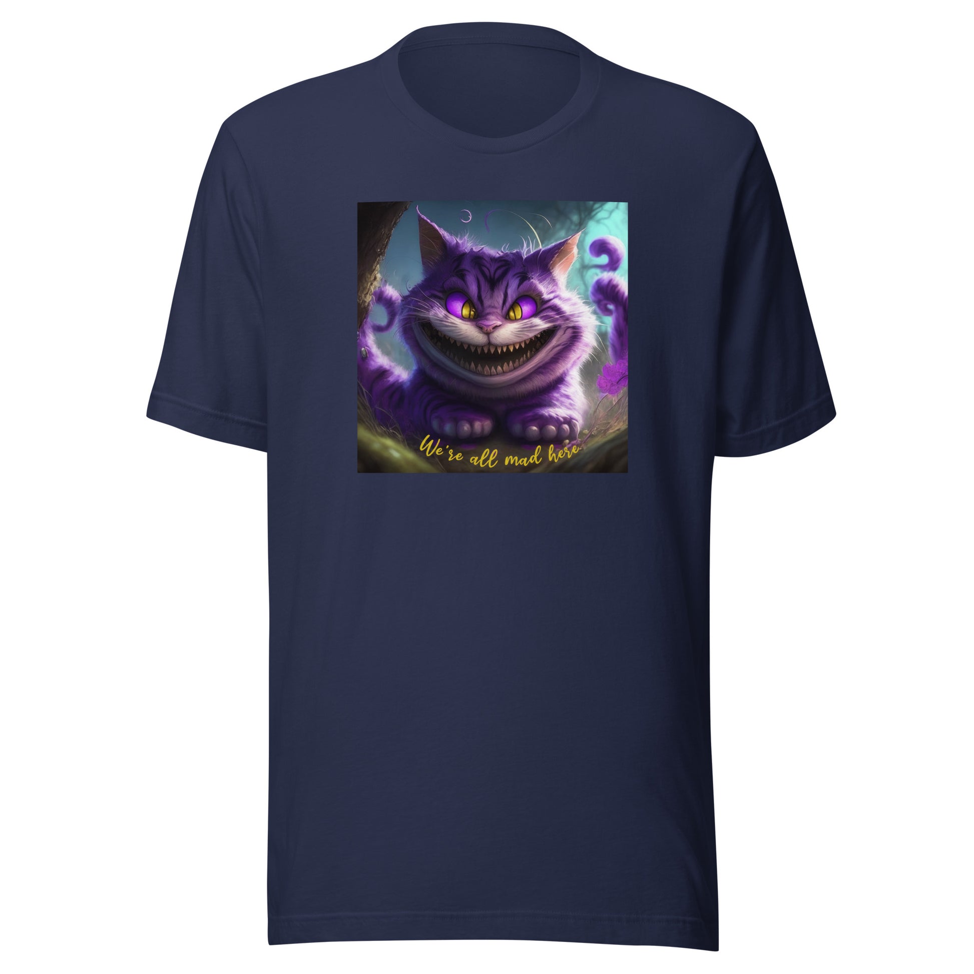 We're All Mad Here Cheshire Cat Men's T-Shirt Navy