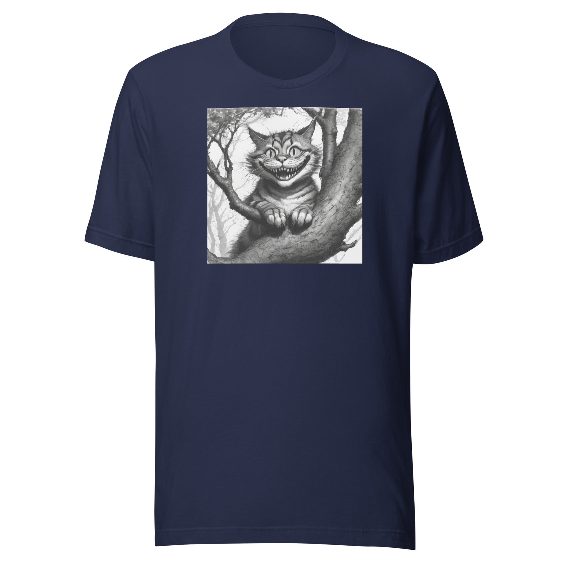 Cheshire Cat in a Tree Men's Alice in Wonderland T-Shirt Navy