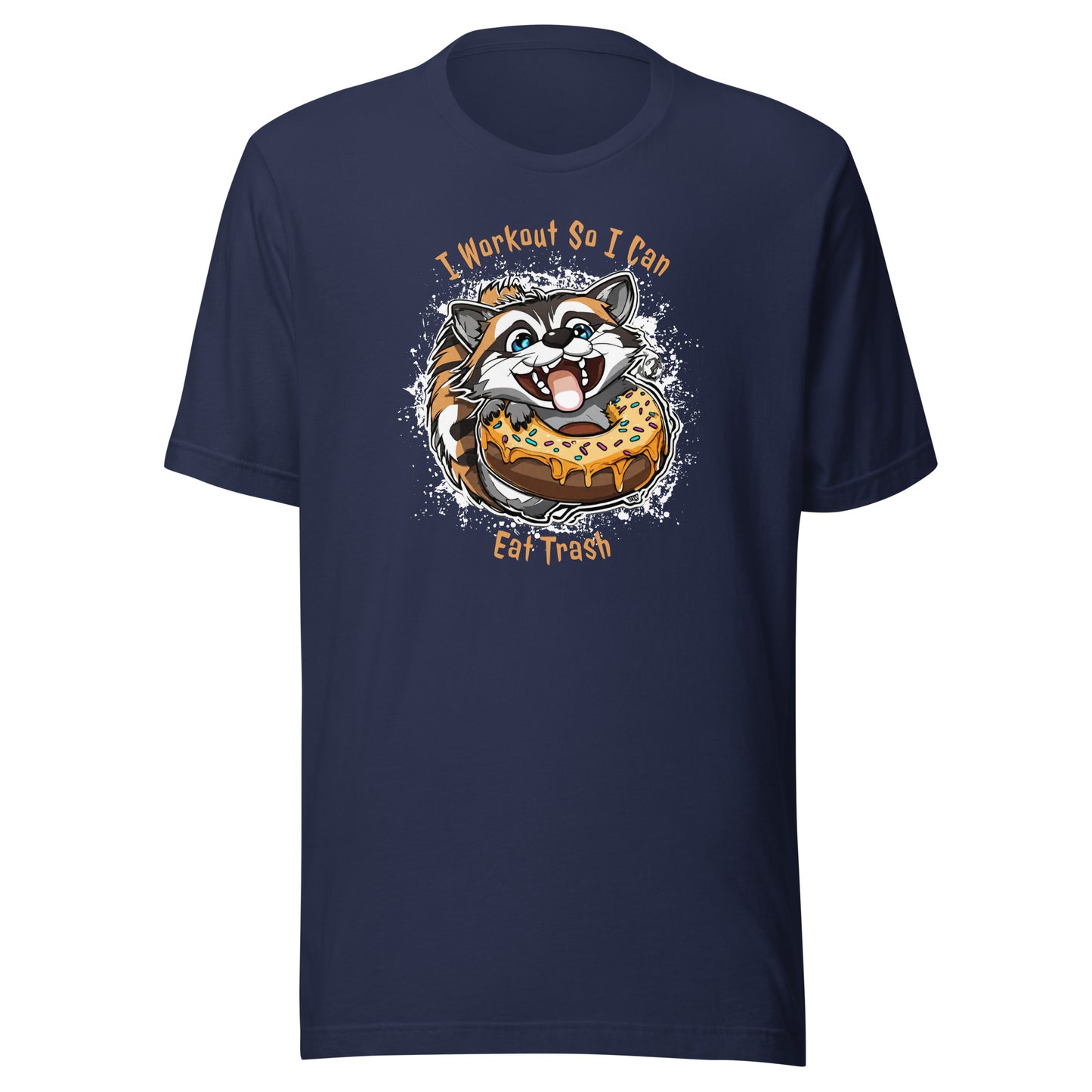 Raccoon Workout Men's Funny T-Shirt Navy