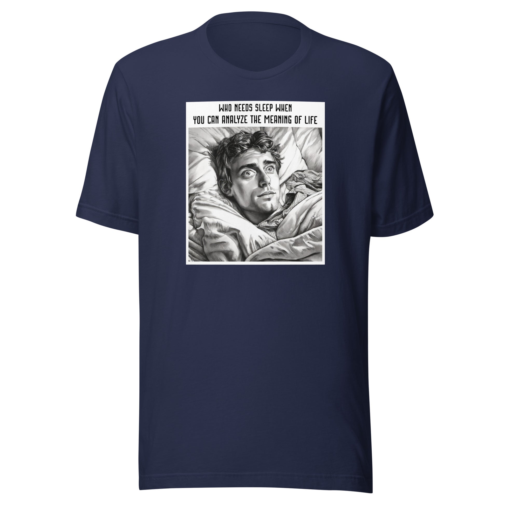 Late Night Analyzing Men's Funny T-Shirt Navy