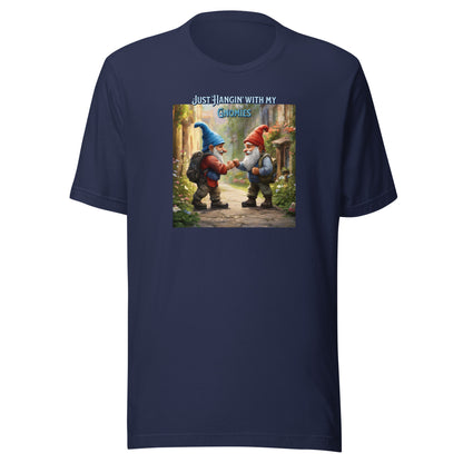 Just Hangin' with my Gnomies Men's Funny T-Shirt Navy